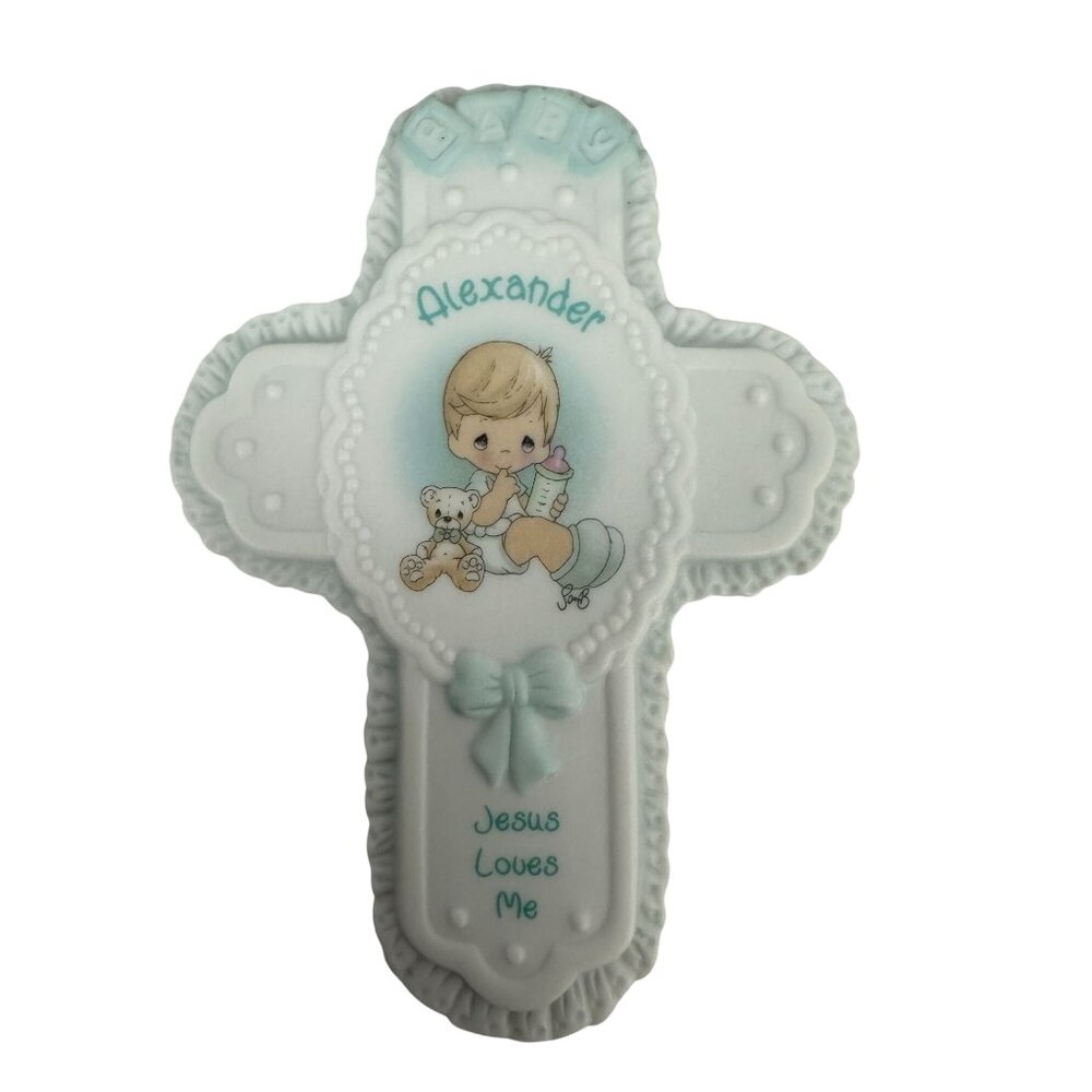 Precious Moments Jesus Loves Me Personalized Cross Alexander Name Baby Gift